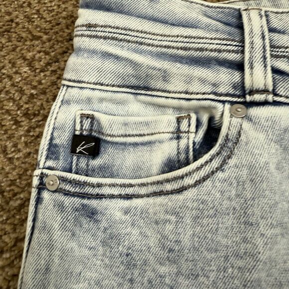 NWT KanCan Jeans Women's 11/29 High Rise Bootcut Flare Acid Wash Raw Hem - Picture 4 of 13